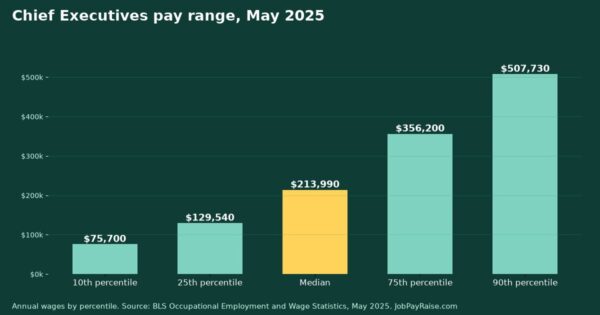 How Much Do Chief Executives Make? 2025 Pay by Percentile, State, City and Industry