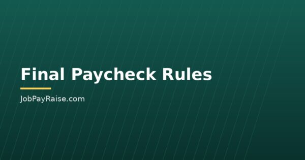 Final Paycheck Rules: When You Get Paid After Leaving a Job