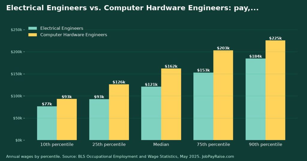 Electrical Engineers vs. Computer Hardware Engineers: Pay, Job Outlook and Training Compared (2025 BLS Data)
