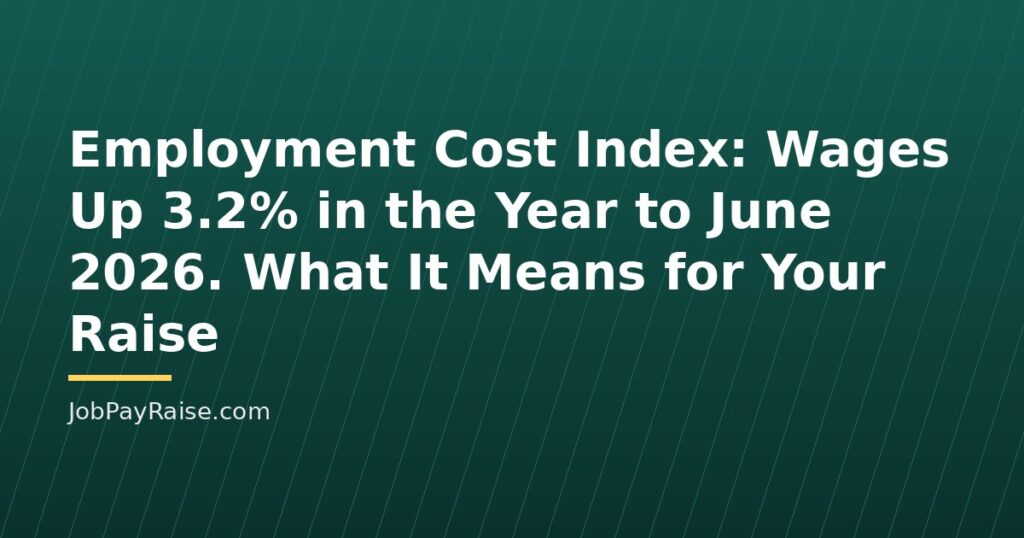 Employment Cost Index: Wages Up 3.2% in the Year to June 2026. What It Means for Your Raise