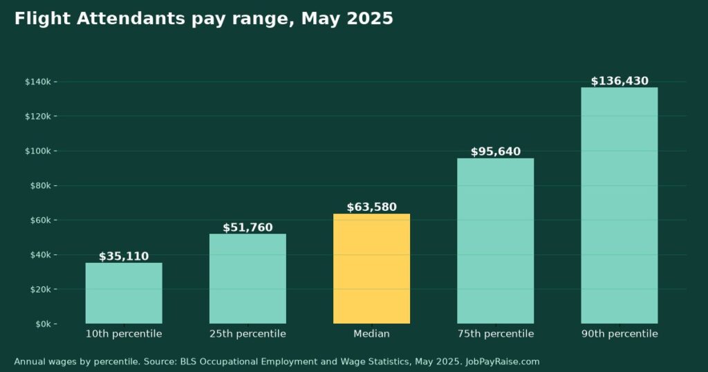 How Much Do Flight Attendants Make? 2025 Pay by Percentile, State, City and Industry