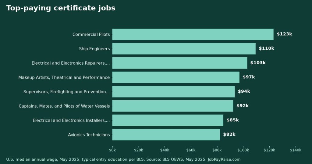 Best-Paying Jobs You Can Get With a Certificate (No Degree), 2025 Data