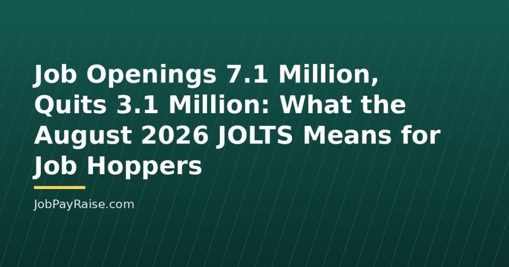 Job Openings 7.1 Million, Quits 3.1 Million: What the August 2026 JOLTS Means for Job Hoppers