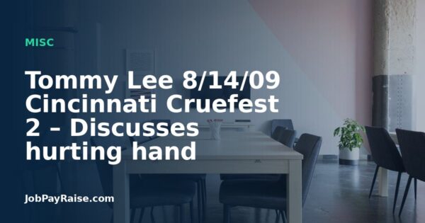 Tommy Lee 8/14/09 Cincinnati Cruefest 2 – Discusses hurting hand