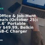 Home Office & Job-Hunt Gear Deals (October 25): AOC 15.6″ Portable Monitor $49.99, Belkin 45W USB-C Charger $14.99 single / $27.99 2-pack