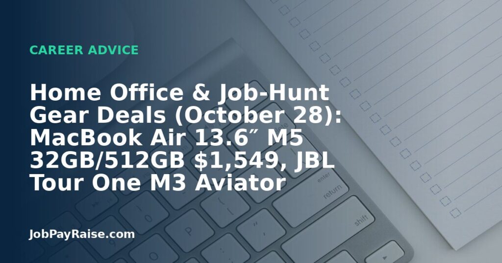 Home Office & Job-Hunt Gear Deals (October 28): MacBook Air 13.6″ M5 32GB/512GB $1,549, JBL Tour One M3 Aviator Headphones $199.95, Soundcore P42i ANC Earbuds $59.99
