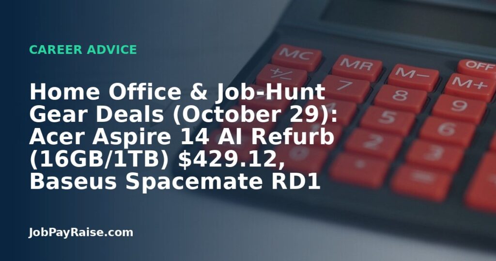 Home Office & Job-Hunt Gear Deals (October 29): Acer Aspire 14 AI Refurb (16GB/1TB) $429.12, Baseus Spacemate RD1 Mini USB-C Dock $110, Ulanzi MagSafe Ring Stand $10.73