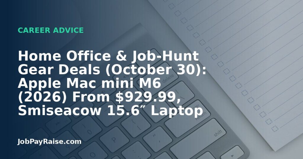 Home Office & Job-Hunt Gear Deals (October 30): Apple Mac mini M6 (2026) From $929.99, Smiseacow 15.6″ Laptop Screen Extender $95.99