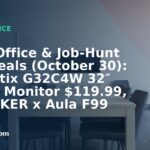Home Office & Job-Hunt Gear Deals (October 30): MSI Optix G32C4W 32″ Curved Monitor $119.99, EPOMAKER x Aula F99 Wireless Keyboard $34.49, Supvan G15M Mini Label Maker $55