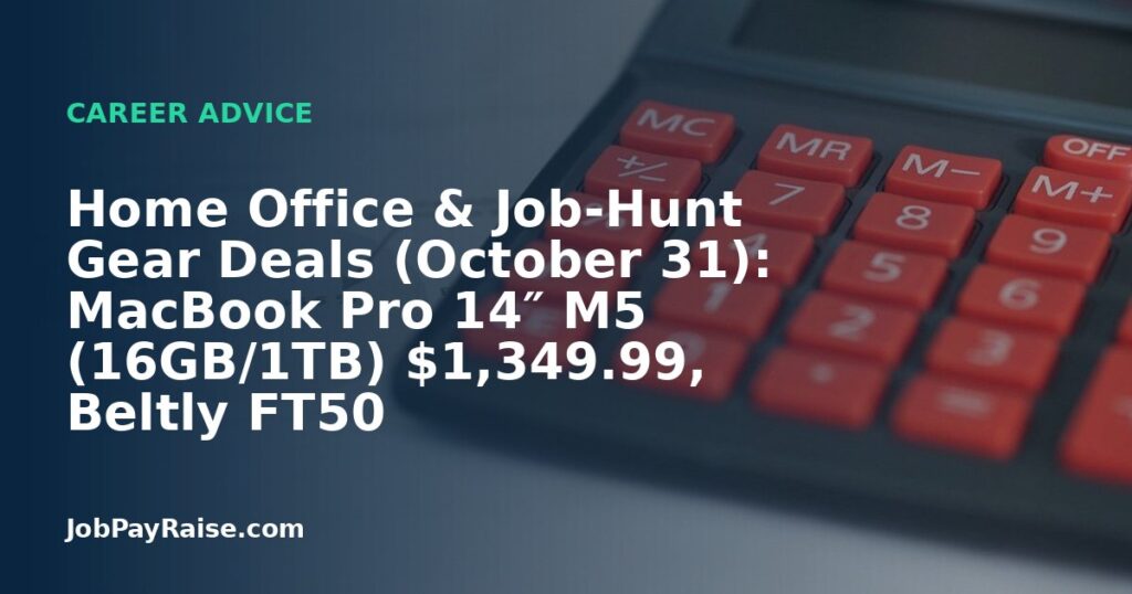 Home Office & Job-Hunt Gear Deals (October 31): MacBook Pro 14″ M5 (16GB/1TB) $1,349.99, Beltly FT50 Rechargeable Air Duster $30.99