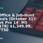 Home Office & Job-Hunt Gear Deals (October 31): MacBook Pro 14″ M5 (16GB/1TB) $1,349.99, Beltly FT50 Rechargeable Air Duster $30.99