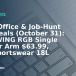 Home Office & Job-Hunt Gear Deals (October 31): ARES WING RGB Single Monitor Arm $63.99, Nike Sportswear 18L Commute Tote $15