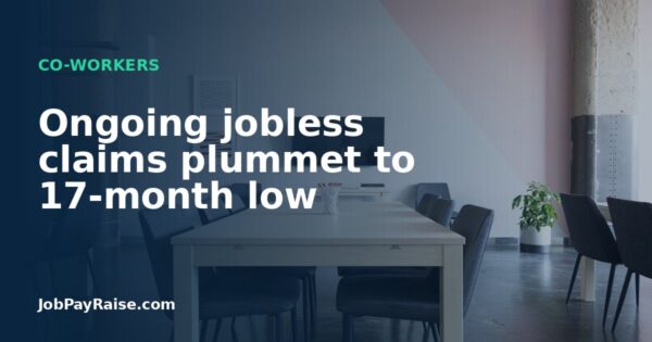 Ongoing jobless claims plummet to 17-month low