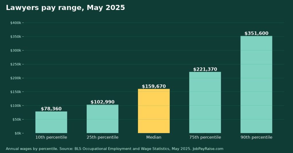 How Much Do Lawyers Make? 2025 Pay by Percentile, State, City and Industry