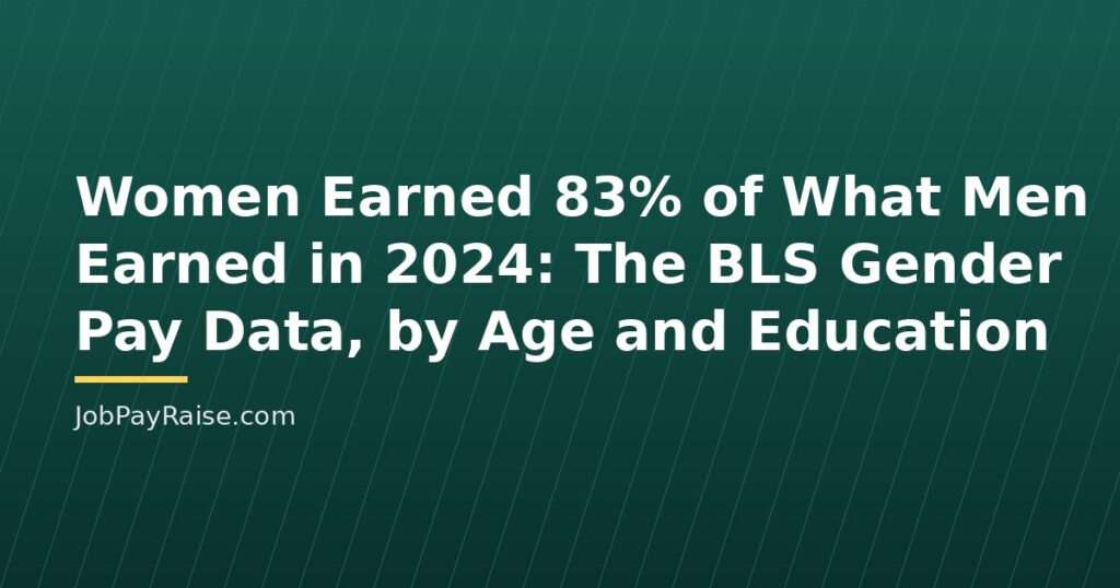 Women Earned 83% of What Men Earned in 2024: The BLS Gender Pay Data, by Age and Education